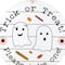 12" White Hanging Double-Sided Trick or Treat/Out of Candy Round Plank Sign